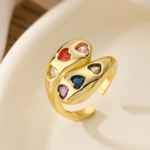 Krychlový Circonia Micro vydláždit mosazný prsten, Mosaz, módní šperky & různé designy pro výběr & micro vydláždit kubické zirkony, více barev na výběr, nikl, olovo a kadmium zdarma, Ring inner diameter:1.6-1.8cm, Prodáno By PC