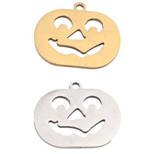 Stainless Steel Pendants, 304 Stainless Steel, Pumpkin, plated, DIY, more colors for choice, 71.90x64.50x0.30mm, Sold By PC