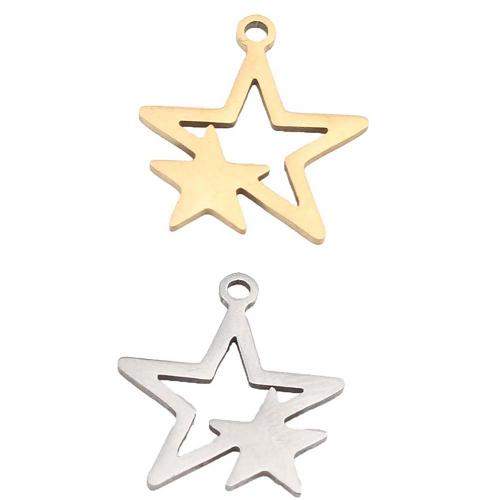 Stainless Steel Pendants, 304 Stainless Steel, Star, plated, DIY, more colors for choice, 18x15.20x0.90mm, Sold By PC