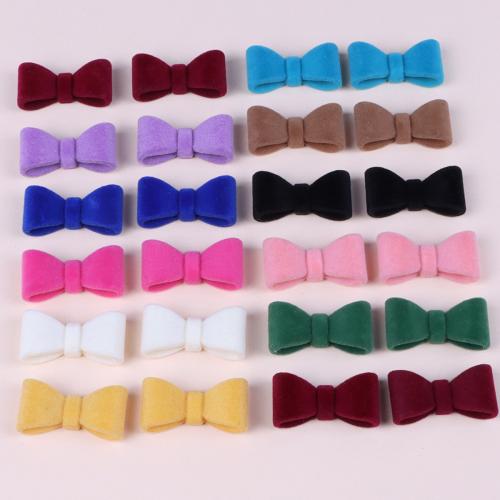 Mobile Phone DIY Decoration, Acrylic, with Flocking Fabric, Bowknot, more colors for choice, 20x40mm, Approx 10PCs/Bag, Sold By Bag