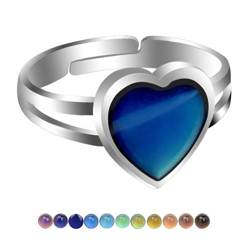 Enamel Mood Finger Ring, liga de zinco, banhado, joias de moda & unissex & esmalte sensor, níquel, chumbo e cádmio livre, Minimum size:17cm, vendido por PC