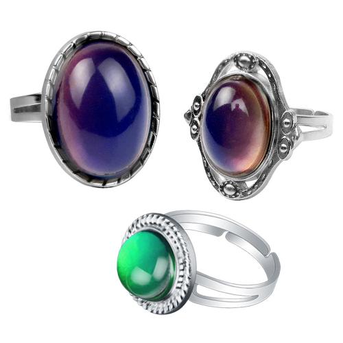 Mood Finger Ring Zinc Alloy with Acrylic plated fashion jewelry & for woman & change their color according to the temperature nickel lead & cadmium free Inner 17mm Sold By PC