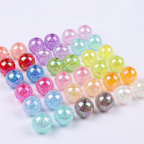 Plated Acrylic Beads, Round, colorful plated, DIY, more colors for choice, 20mm, Hole:Approx 2.6mm, Approx 10PCs/Bag, Sold By Bag