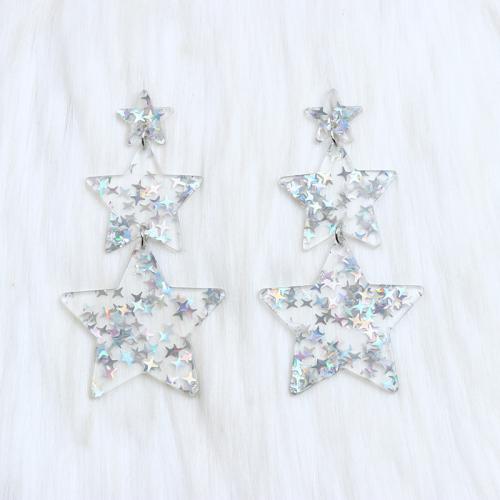 Acrylic Jewelry Earring Star painted fashion jewelry & for woman Sold By Pair