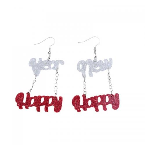 Acrylic Jewelry Earring, painted, fashion jewelry & for woman, 78x45mm, Sold By Pair