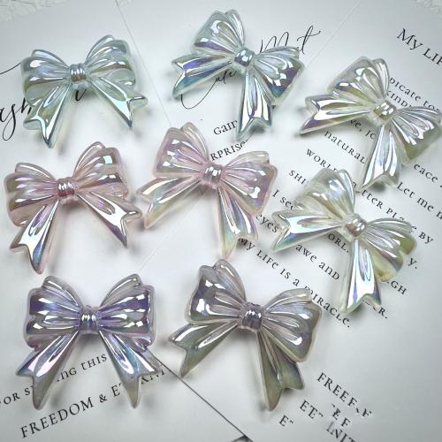 Perles  acrylique plaqué , Noeud papillon, Placage coloré, DIY & lumineux, plus de couleurs à choisir, 32x37mm, Environ 200PC/sac, Vendu par sac