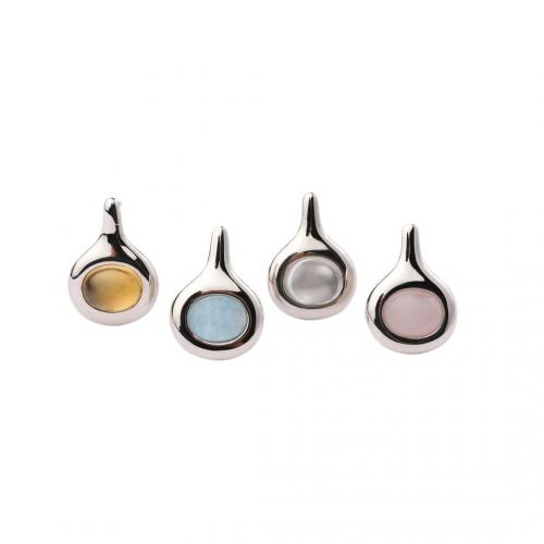 Pendientes de Perno en Latón, metal, con Cristal, chapado, para mujer, más colores para la opción, 22.50x15.50mm, Vendido por Par