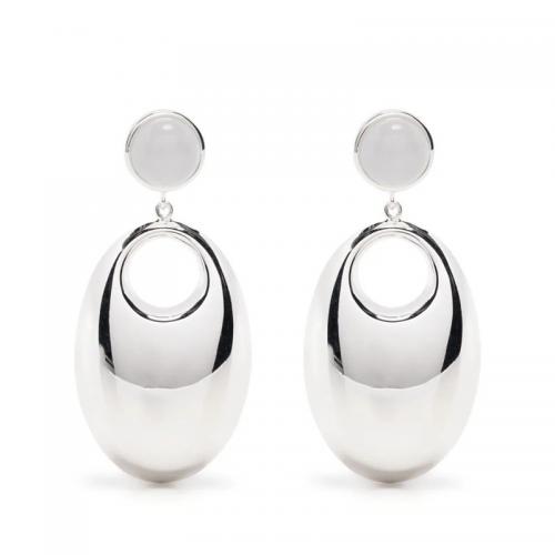 Brass Stud Earring with White Shell plated for woman Sold By Pair