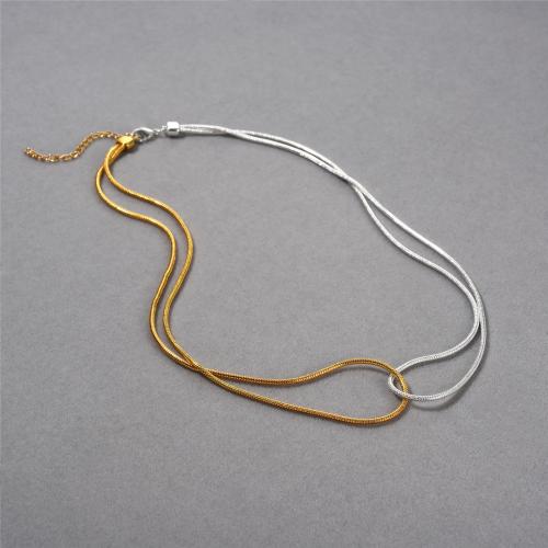 Collar de Latón, metal, con 6CM extender cadena, chapado, para mujer, color mixto, longitud aproximado 40 cm, Vendido por UD