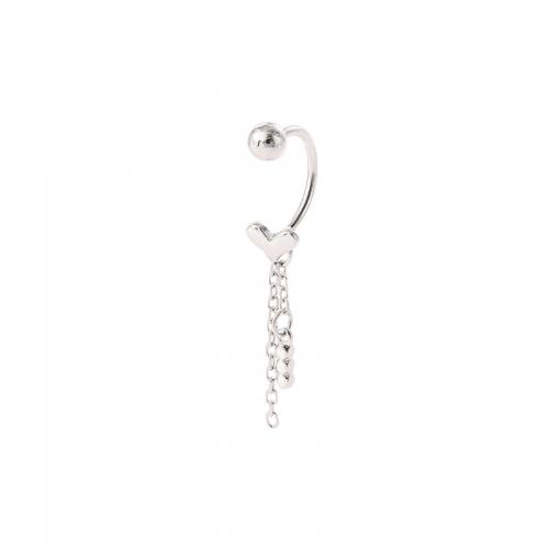 Brass Drop Earring, plated, for woman, platinum color, 24x5mm, Sold By PC
