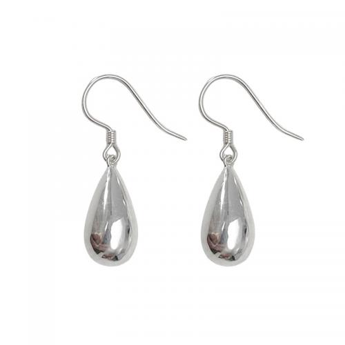 Brass Drop Earring, plated, for woman, platinum color, 17x8mm, Sold By Pair