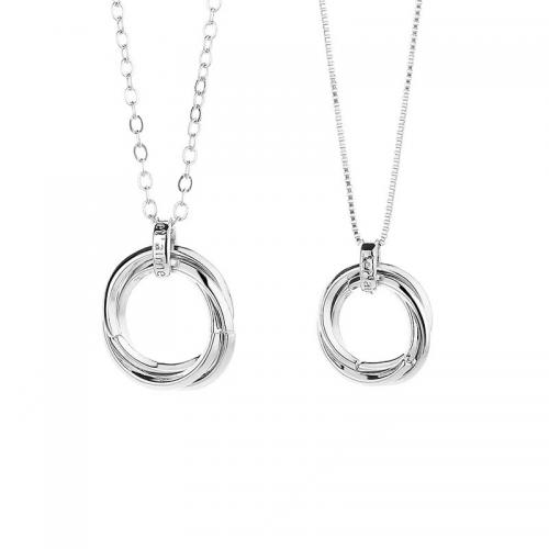 Ожерелье-пара, Латунь, Другое покрытие, Мужская & разный размер для выбора, серебряный, длина Приблизительно 51-60 см, продается PC