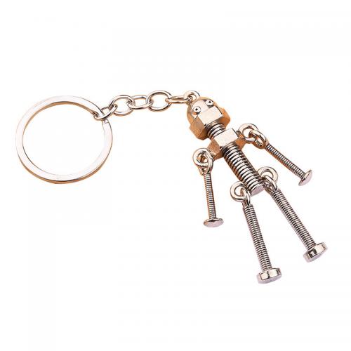 Tibetan Style Key Clasp, Robot, plated, vintage & Unisex, 135x25mm, Sold By PC