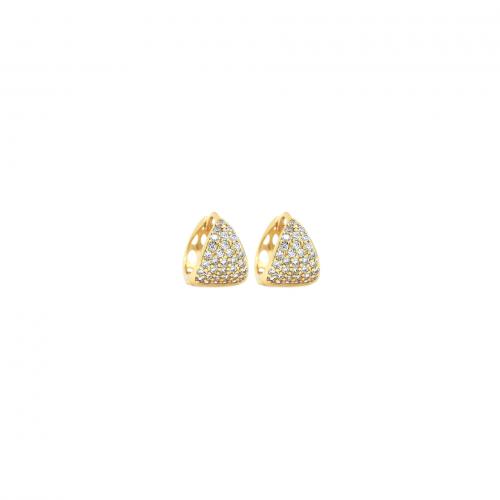 Cubic Zirconia Micro Pave Brass Earring, 18K gold plated, fashion jewelry & micro pave cubic zirconia & for woman, nickel, lead & cadmium free, 13x15x10mm, Sold By Pair