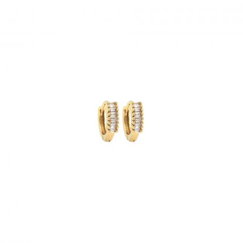 Cubic Zirconia Micro Pave Brass Earring, 18K gold plated, fashion jewelry & micro pave cubic zirconia & for woman, nickel, lead & cadmium free, 11x12x3mm, Sold By Pair