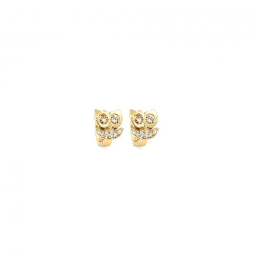 Cubic Zirconia Micro Pave Brass Earring, 18K gold plated, fashion jewelry & micro pave cubic zirconia & for woman, nickel, lead & cadmium free, 13x14x10mm, Sold By Pair