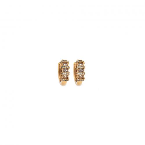Cubic Zirconia Micro Pave Brass Earring, 18K gold plated, fashion jewelry & micro pave cubic zirconia & for woman, nickel, lead & cadmium free, 14x16x4.70mm, Sold By Pair