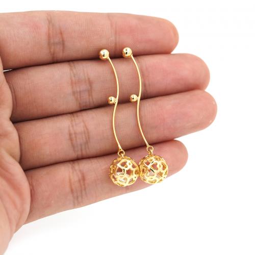 Brass Drop Earring with Cubic Zirconia 18K gold plated fashion jewelry & for woman & hollow nickel lead & cadmium free Sold By Pair