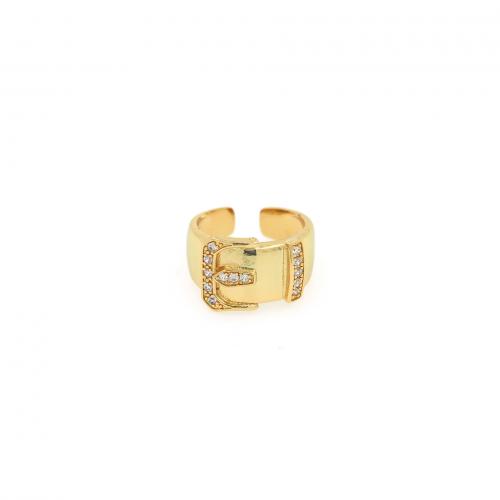 Krychlový Circonia Micro vydláždit mosazný prsten, Mosaz, 18K pozlacené, módní šperky & micro vydláždit kubické zirkony & pro ženy, více barev na výběr, nikl, olovo a kadmium zdarma, inner diameter:17~20mm, Prodáno By PC