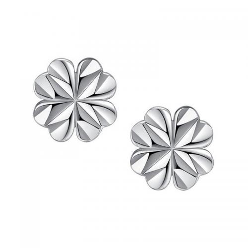 925 Sterling Silver Stud Earrings Four Leaf Clover fashion jewelry & for woman nickel lead & cadmium free Sold By Pair