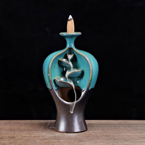 Brûleur à encens de porcelaine, vase, fait à la main, pour la maison et le bureau & durable, plus de couleurs à choisir, 95x80x180mm, Vendu par PC