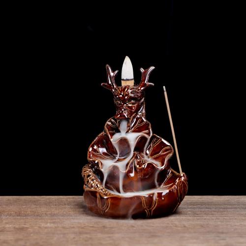 Backflow Incense Burner Porcelain Dragon handmade for home and office & durable & multifunctional nickel lead & cadmium free Sold By PC