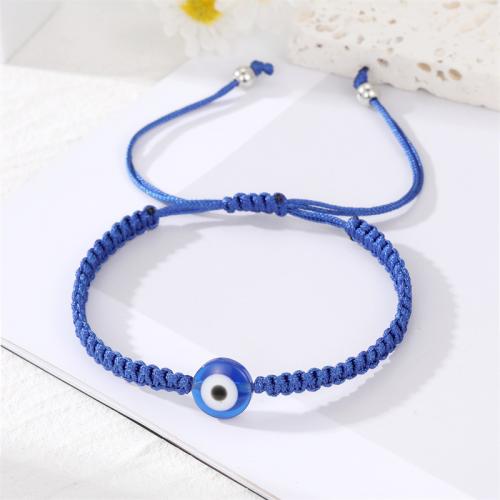 Bracelet Evil Eye bijoux, résine, avec corde de coton, fait à la main, Longueur réglable & styles différents pour le choix & pour femme, Vendu par PC