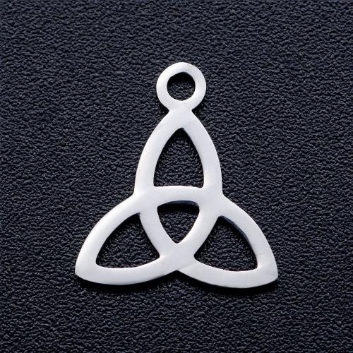 Titanium Steel Pendants Triangle polished DIY & hollow original color Approx Sold By Bag