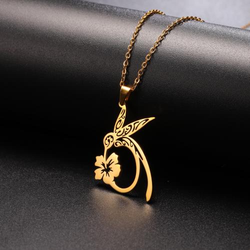 Stainless Steel Jewelry Necklace 304 Stainless Steel Bird plated fashion jewelry & for woman & hollow Length 45 cm Sold By PC