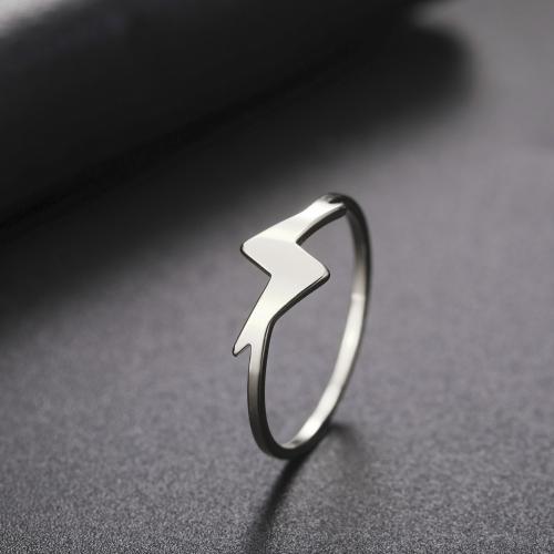 ステンレス鋼の指環, 304ステンレススチール, 稲妻のシンボル, メッキ, ファッションジュエリー & 女性用, 無色, 売り手 パソコン