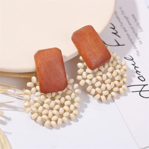 Wood Earring handmade fashion jewelry & for woman Sold By Pair