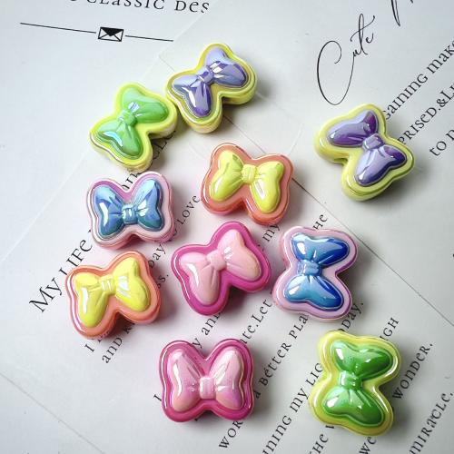 Plated Acrylic Beads, Bowknot, colorful plated, DIY & two tone, more colors for choice, 17x21mm, Approx 200PCs/Bag, Sold By Bag