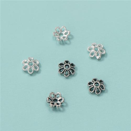 925 Sterling Silver Bead Cap Flower DIY & hollow 5.50mm Approx 1.4mm Sold By PC