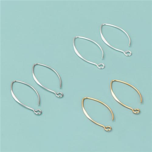 925 Sterling Silver Hook Earwire plated DIY Approx 2.2mm Sold By Pair