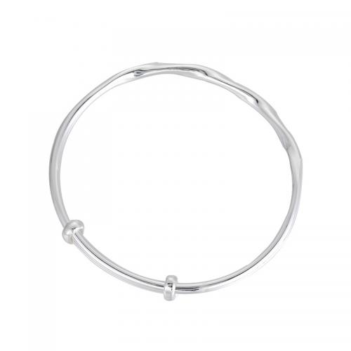 925 Sterling Silver Bangle silver color plated fashion jewelry & for woman Inner Approx 60mm Sold By PC