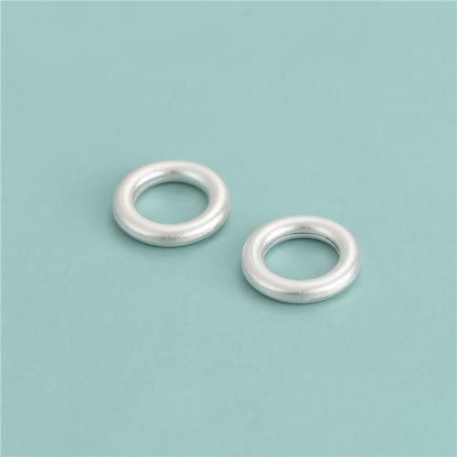 925 Sterling Silver Beads Donut DIY & frosted silver color Approx 8.1mm Sold By PC