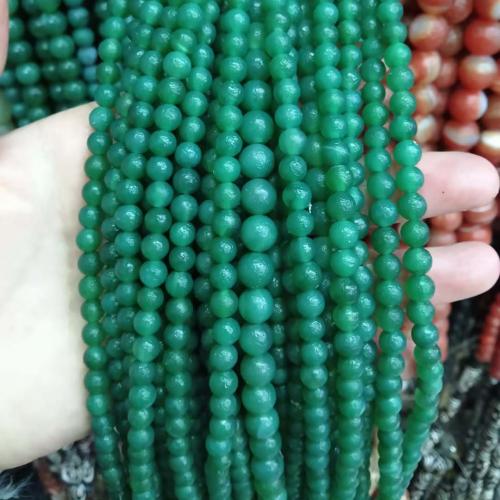 Agate Beads Round DIY green Sold Per Approx 38 cm Strand