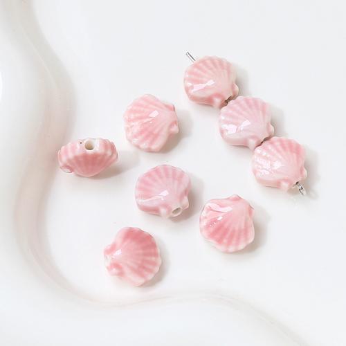Porcelain Jewelry Beads, Shell, anoint, DIY, more colors for choice, 12x12mm, Approx 100PCs/Bag, Sold By Bag