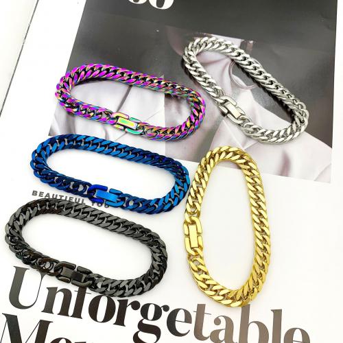 Bracelet d'acier titane, bijoux de mode & longueur différente pour le choix & unisexe, plus de couleurs à choisir, 8mm, Vendu par PC