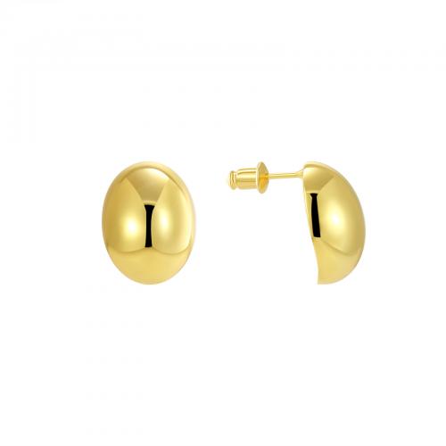Brass Stud Earring Bean plated fashion jewelry & for woman nickel lead & cadmium free Sold By Pair
