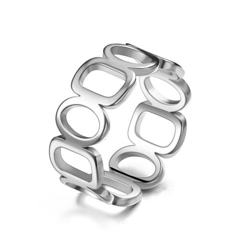 Titanium Steel Finger Ring Bean plated & for woman & hollow Sold By PC