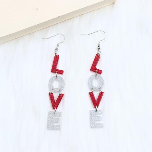 Acrylic Jewelry Earring, with Steel, painted, fashion jewelry & different styles for choice & for woman, Sold By Pair