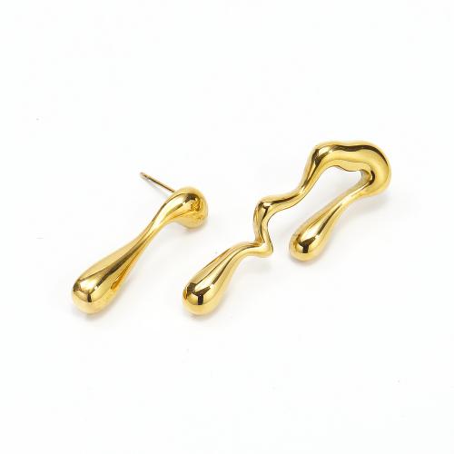 Titanium Steel  Earring, 18K gold plated, fashion jewelry & for woman, Sold By Pair