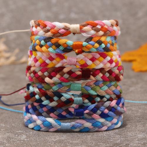 Chain Woven Bracelets, Cotton Thread, handmade, 8 pieces & Unisex, more colors for choice, Sold By Set