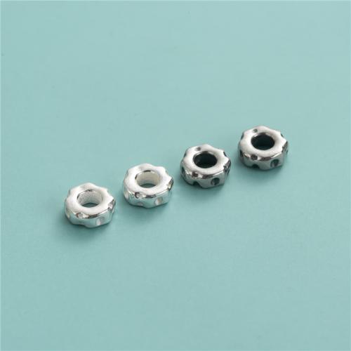 Perles en argent sterling 925, rondelle, DIY, plus de couleurs à choisir, 7.40x2.90mm, Trou:Environ 2.9mm, Vendu par PC