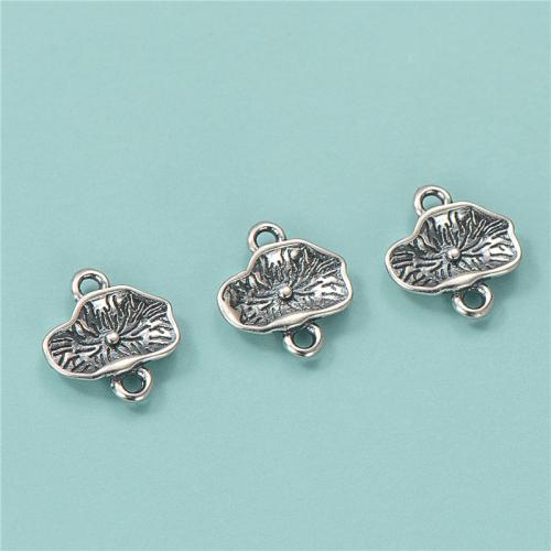 925 Sterling Silver Connectors, Lotus, vintage & DIY, 9.30x9.80mm, Hole:Approx 1.2mm, Sold By PC