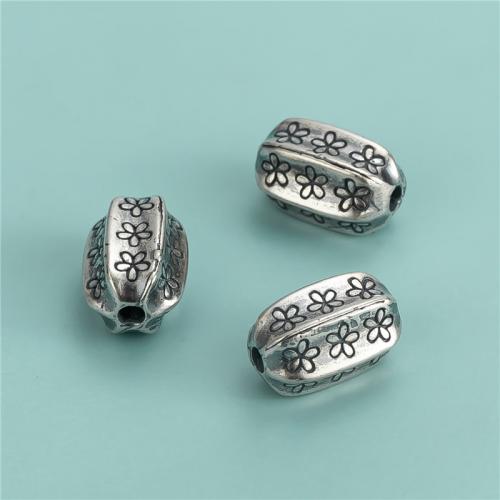 925 Sterling Silver Beads, Star Fruit, vintage & DIY & with flower pattern, 7.90x13mm, Hole:Approx 2.5mm, Sold By PC
