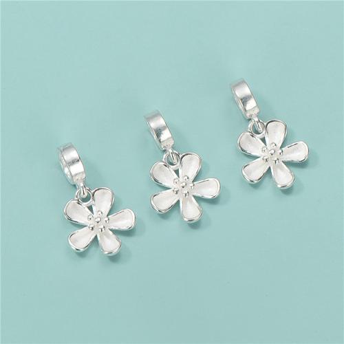 925 Sterling Silver Pendant Flower DIY silver color Approx 4.8mm Sold By PC