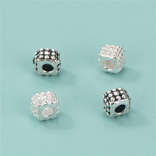 925 Sterling Silver Beads, Square, DIY, more colors for choice, 5x3.50mm, Hole:Approx 1.75mm, Sold By PC