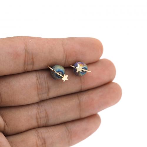 Brass Stud Earring 18K gold plated fashion jewelry & for woman & enamel mixed colors nickel lead & cadmium free Sold By Pair